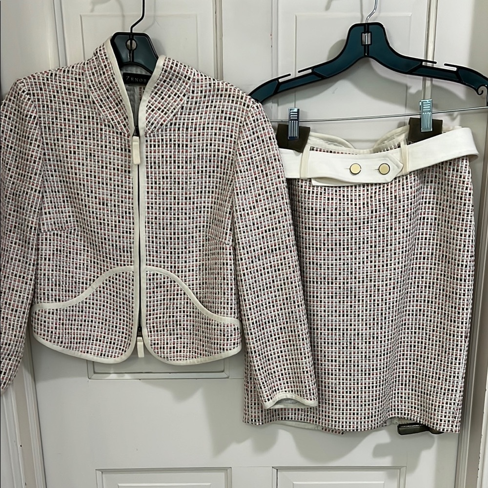 Zenobia Chic Tweed Jacket and Skirt Set